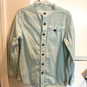 Green pin striped Cat and Jack dress shirt